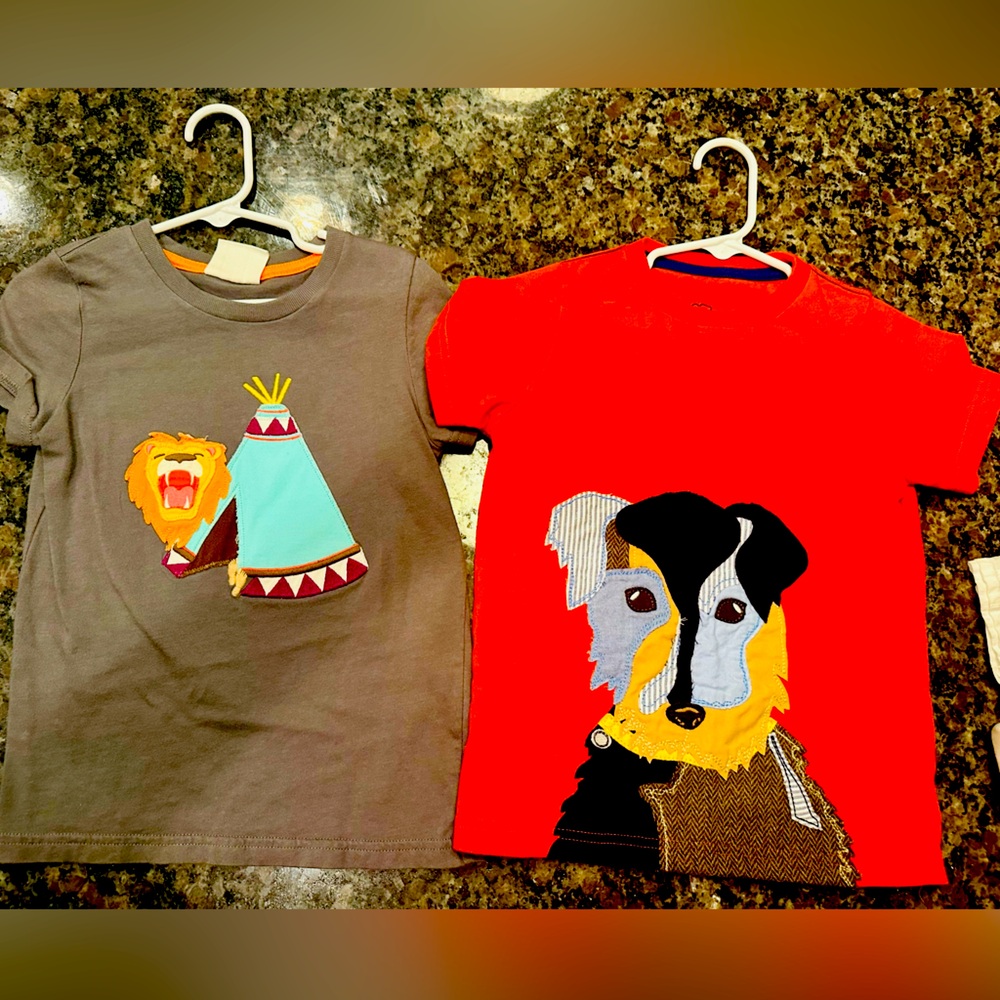 Mini Boden Boys shirt lot size 3/4yo Dog and Teepee